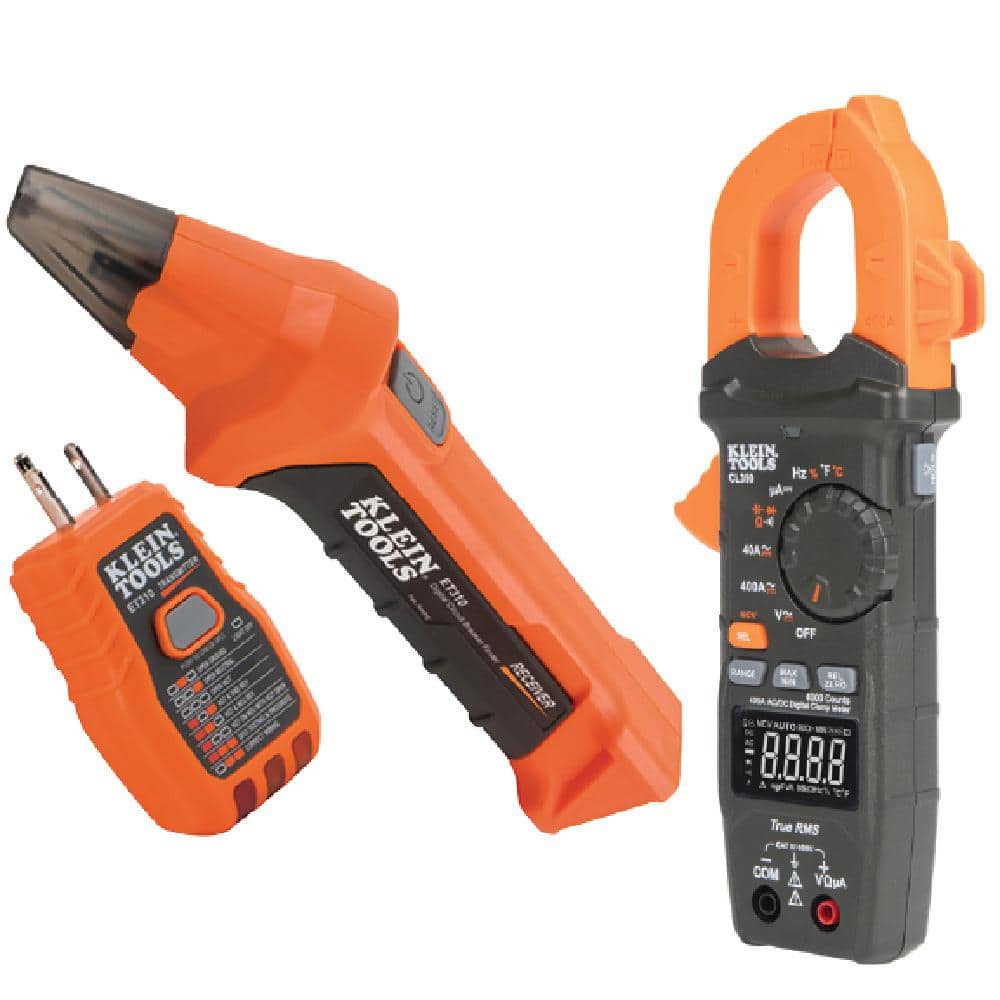 Klein Tools 400 Amp AC/DC Digital Clamp Meter and Digital Circuit Breaker Finder Tool Set