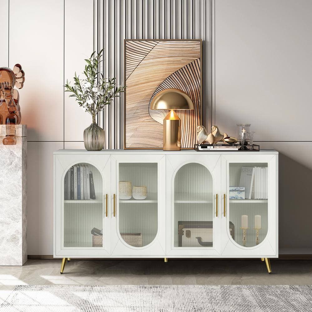 Unbranded 59.8 in. W 15.5 in. D 32.3 in. H Linen Cabinet with Adjustable Shelves (2)
