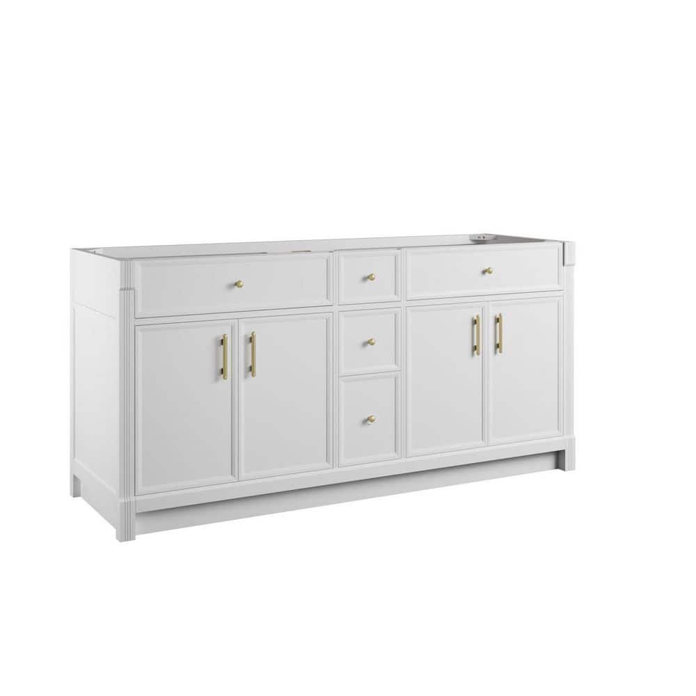 James Martin Vanities Bellshire 71.6 in. W x 23.3 in. D x 34.8 in. H Double Bath Vanity Cabinet without Top in Bright White (1)
