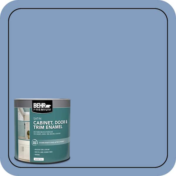 BEHR PREMIUM 1 qt. #M530-4 Washed Denim Satin Enamel Interior/Exterior Cabinet, Door & Trim Paint (2)