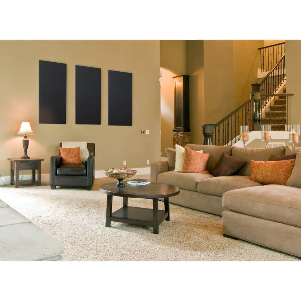 Unbranded Black Rectangle 24 in. x 48 in. Sound Absorbing Acoustic Panels (2-Pack) (2)