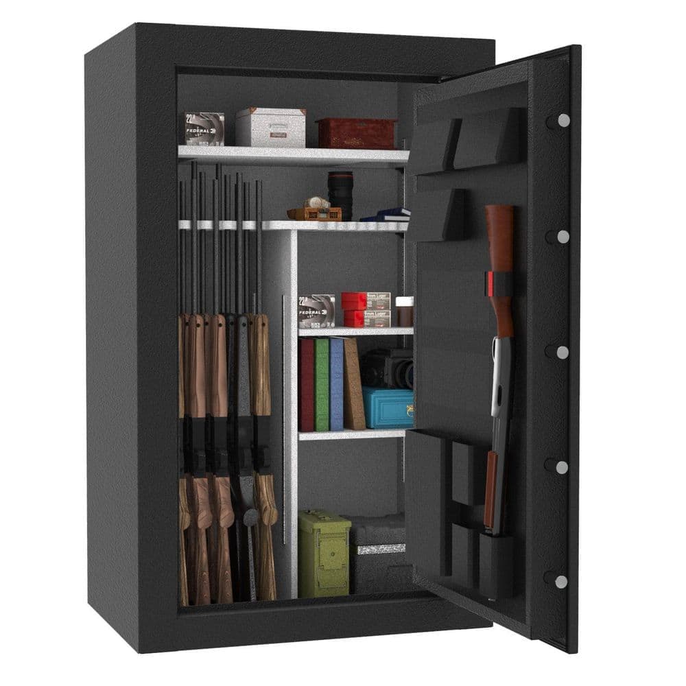 CANNON 48-Gun, 30min. Fire Resistant Safe, Electronic Lock w/Backup Key, Gun Safe, Hammertone Black Gloss (3)