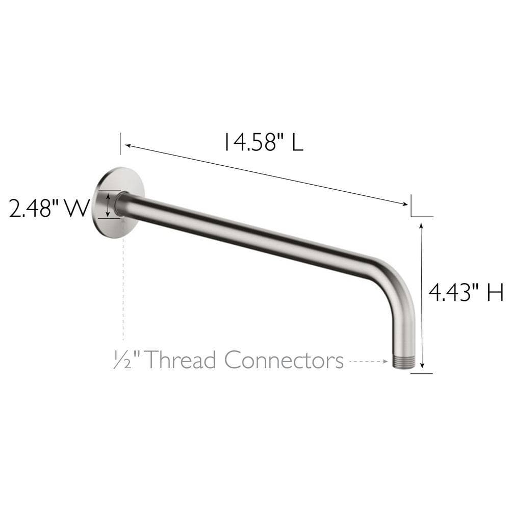 Design House 14.5 in. Wall-Mount Rain Head Shower Arm and Flange in Satin Nickel (2)