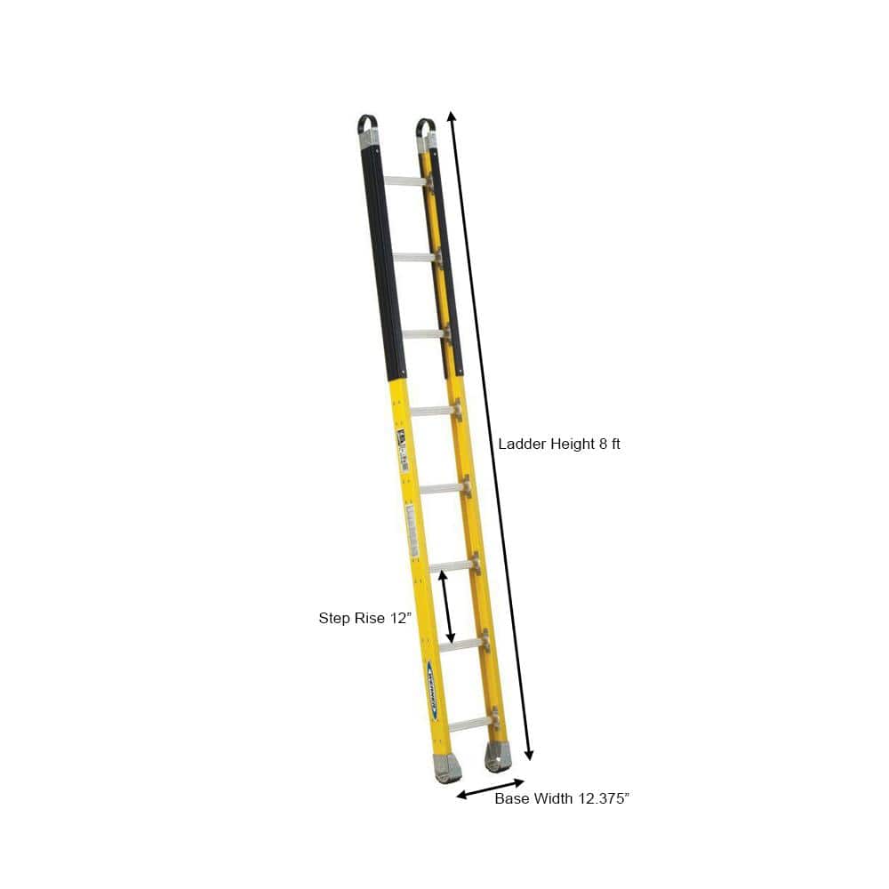 Werner Fiberglass Manhole Ladder with 375 lb. Load Capacity Type IAA Duty Rating (2)
