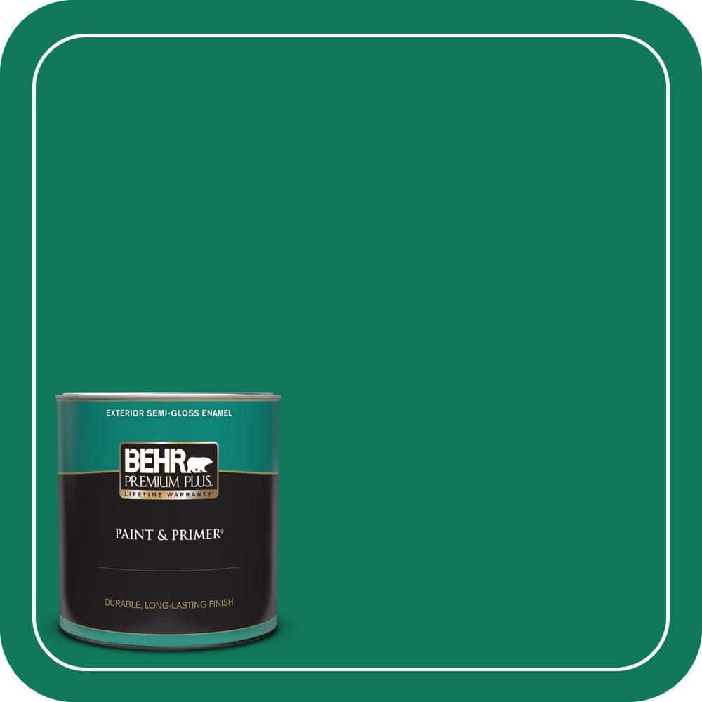 BEHR PREMIUM PLUS 1 qt. #MQ4-14 Soapstone Semi-Gloss Enamel Exterior Paint & Primer