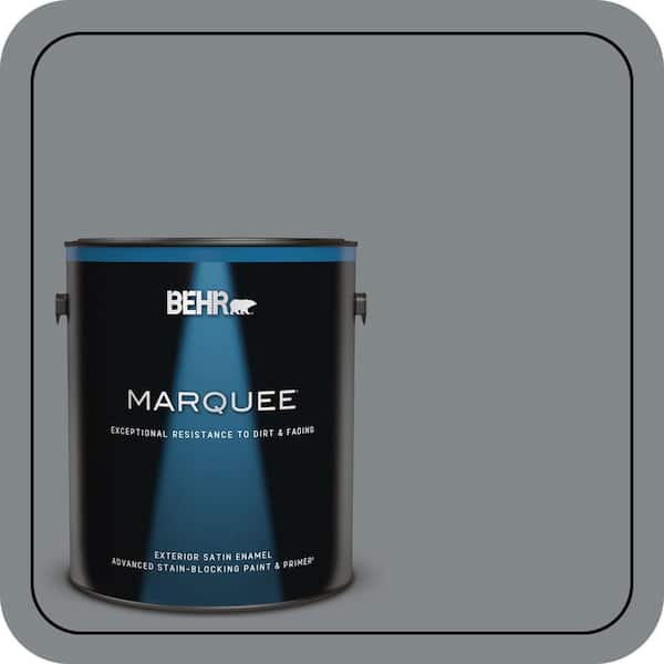 BEHR MARQUEE 1 gal. #N500-5 Magnetic Gray color Satin Enamel Exterior Paint & Primer (2)