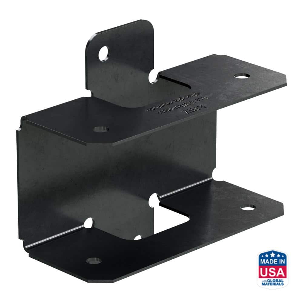 Simpson Strong-Tie Outdoor Accents ZMAX, Black Powder-Coated Rigid Tie Rail Connector for 2 x Joist/Post (1)