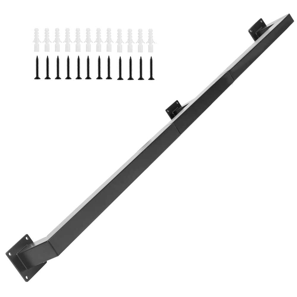 Unbranded 120 in. Cast Iron Handrail for Cable Railing System, Wall Mount Square Tube Stair Grab Handle, 1-Pack (1)
