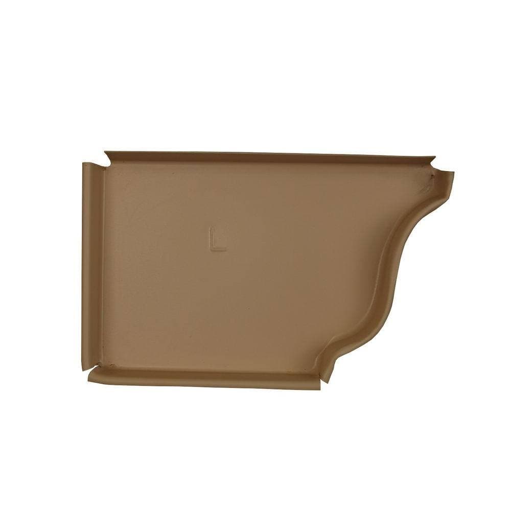 Amerimax 6 in. Light Maple Aluminum K Style Left End Cap