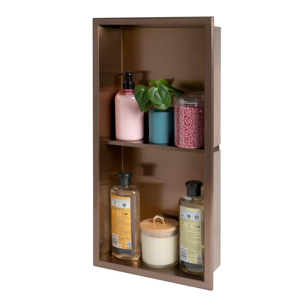 ALFI BRAND 12 in. W x 24 in. H x 4 in. D Stainless Steel Shower Niche in Brushed Copper PVD (3)