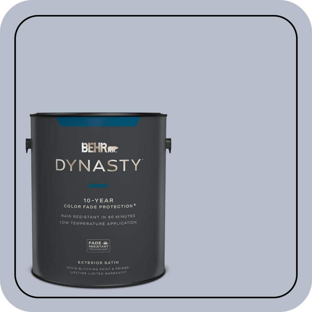BEHR DYNASTY 1 gal. #610F-4 Silver Service Satin Enamel Exterior Stain-Blocking Paint & Primer