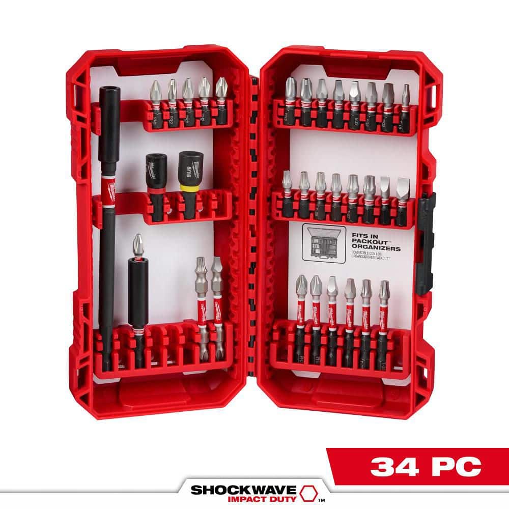 Milwaukee SHOCKWAVE Impact Duty Alloy Steel Driver Bit Set (34-Pieces) (1)