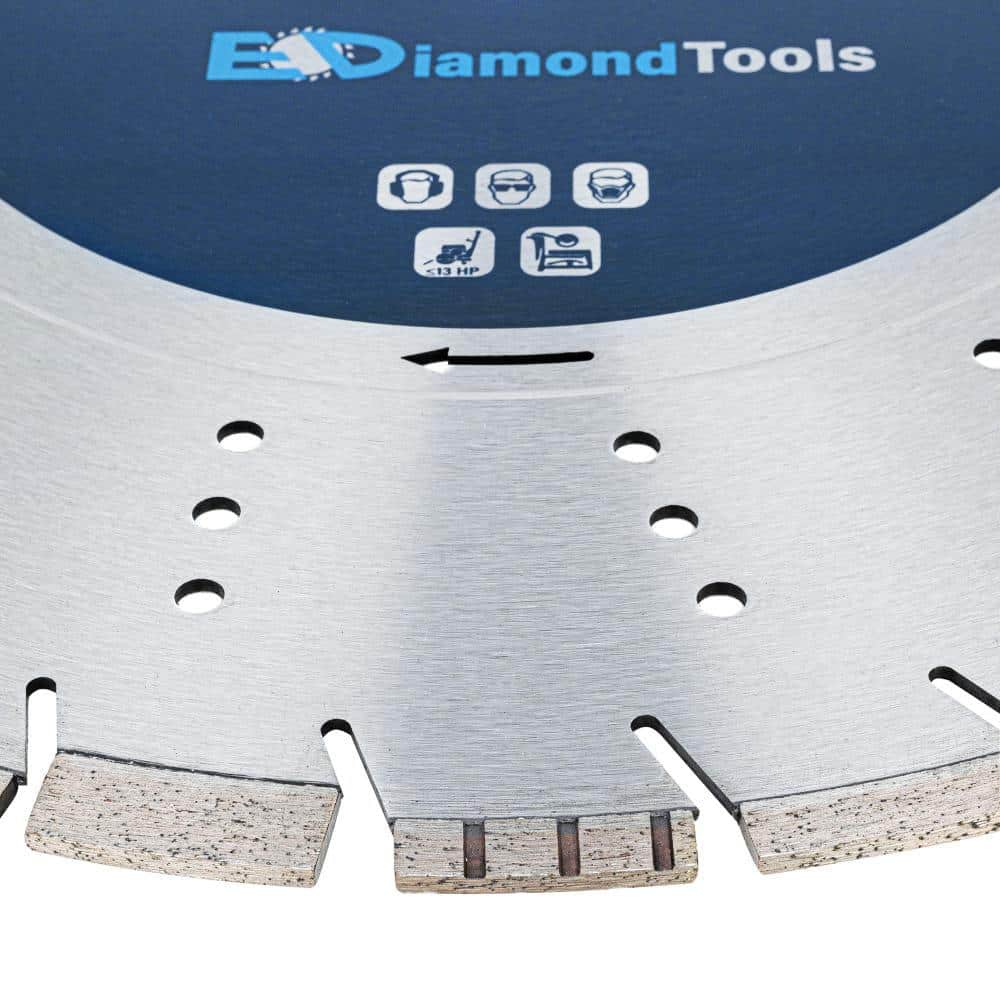 EDiamondTools 20 in. Concrete, Segmented Rim, All Purpose Diamond Saw Blades, 7-5/8 in. Cutting Depth, Wet or Dry, 1 in. Arbor (2)