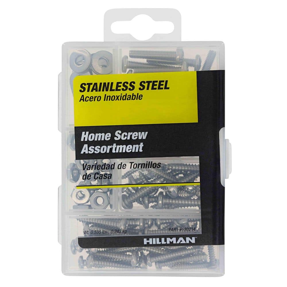 Hillman Stainless Steel Home Screw Assorted Kit (130-Pack) (1)