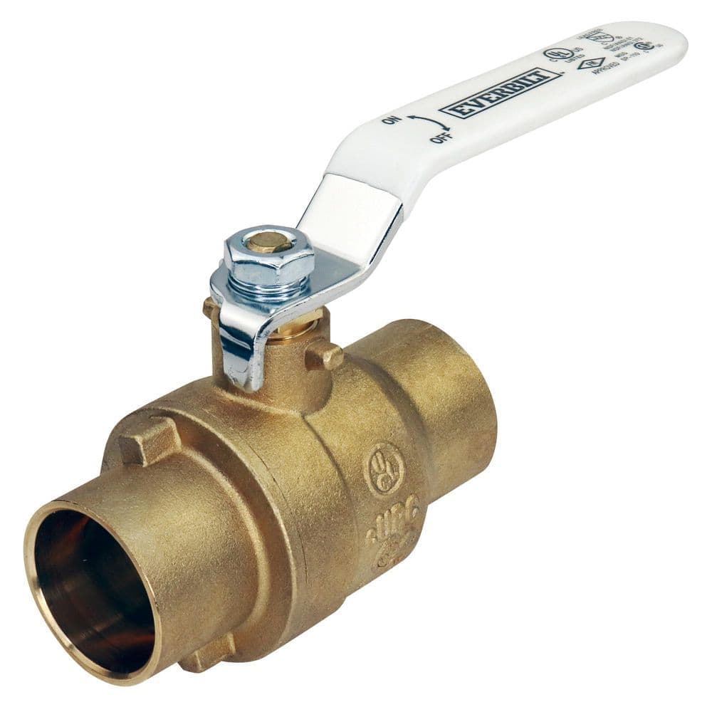 Everbilt 1 in. Sweat x 1 in. Sweat Lead Free Brass Full Port Ball Valve (1)