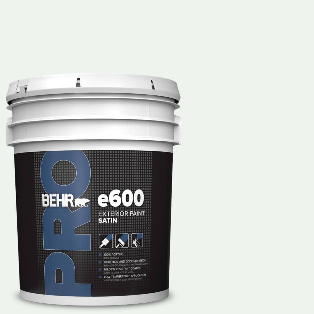 BEHR PRO 5 gal. #W-D-500 Cascade White Satin Exterior Paint