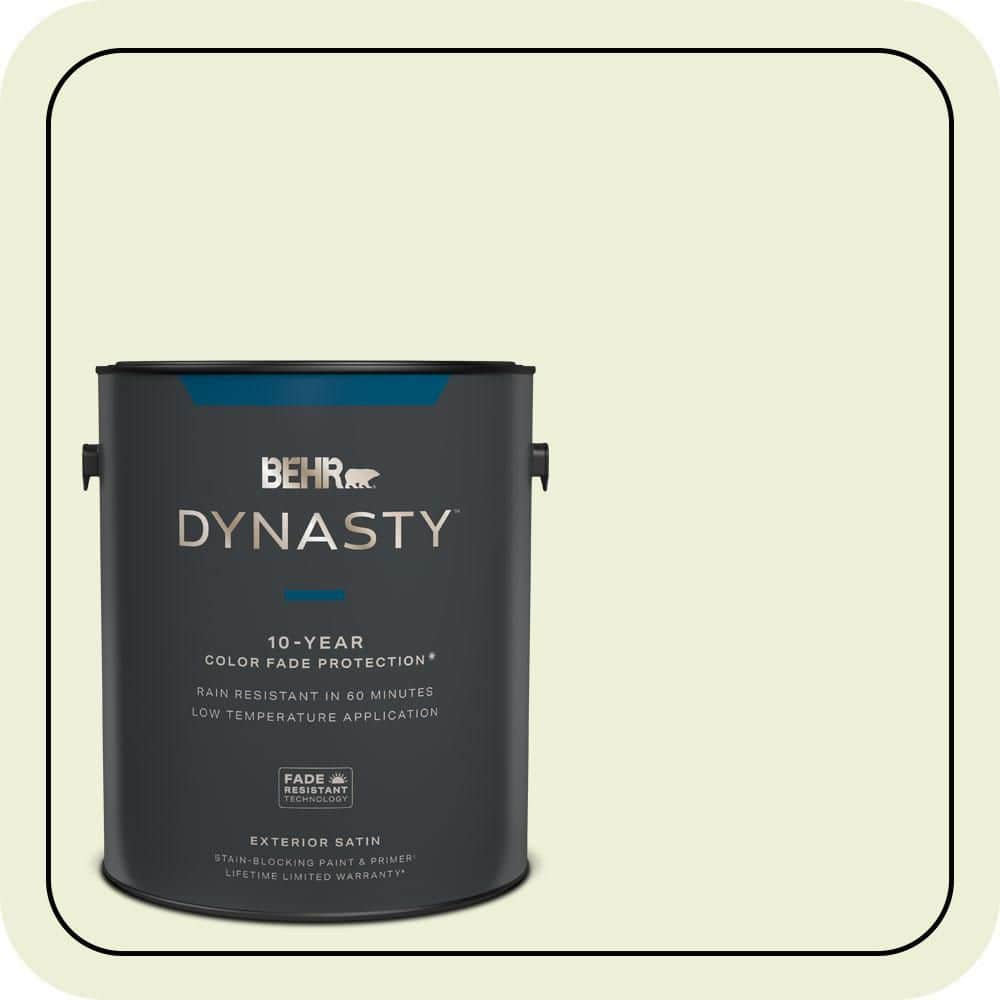 BEHR DYNASTY 1 gal. #P360-1 Budding Leaf Satin Enamel Exterior Stain-Blocking Paint & Primer