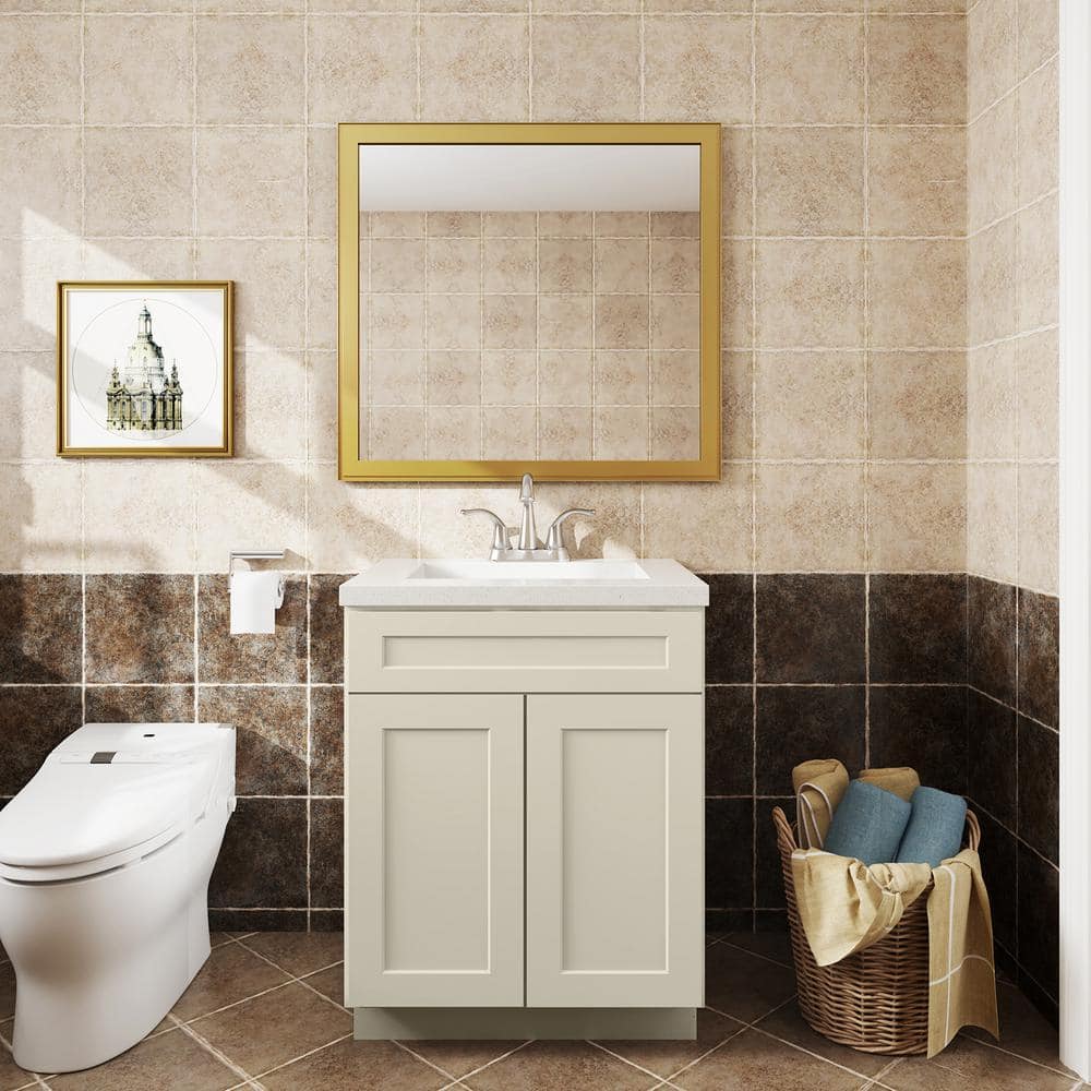 Hausvita W 21 in. D 34.5 in. H Plywood Ready to Assemble Floor Vanity Sink Base Kitchen Cabinet (4)