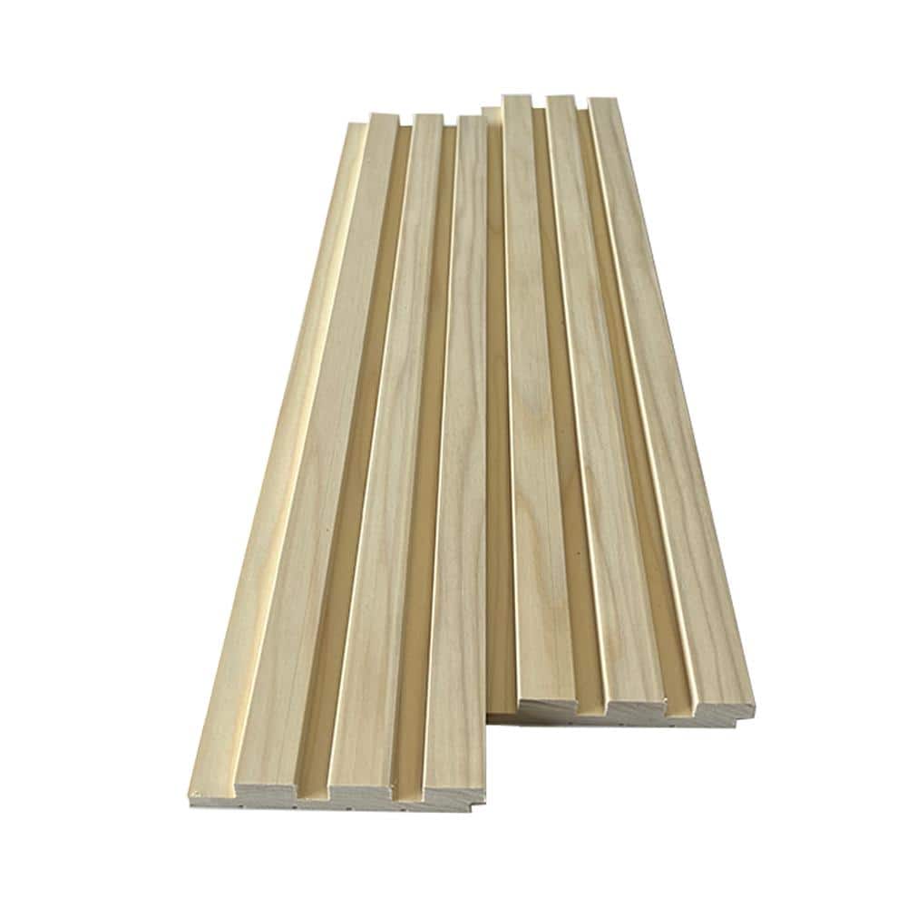Swaner Hardwood 1 in. x 5 in. x 8 ft. Poplar Shiplap Slat Wall Hardwood Board (2-Pack) (1)