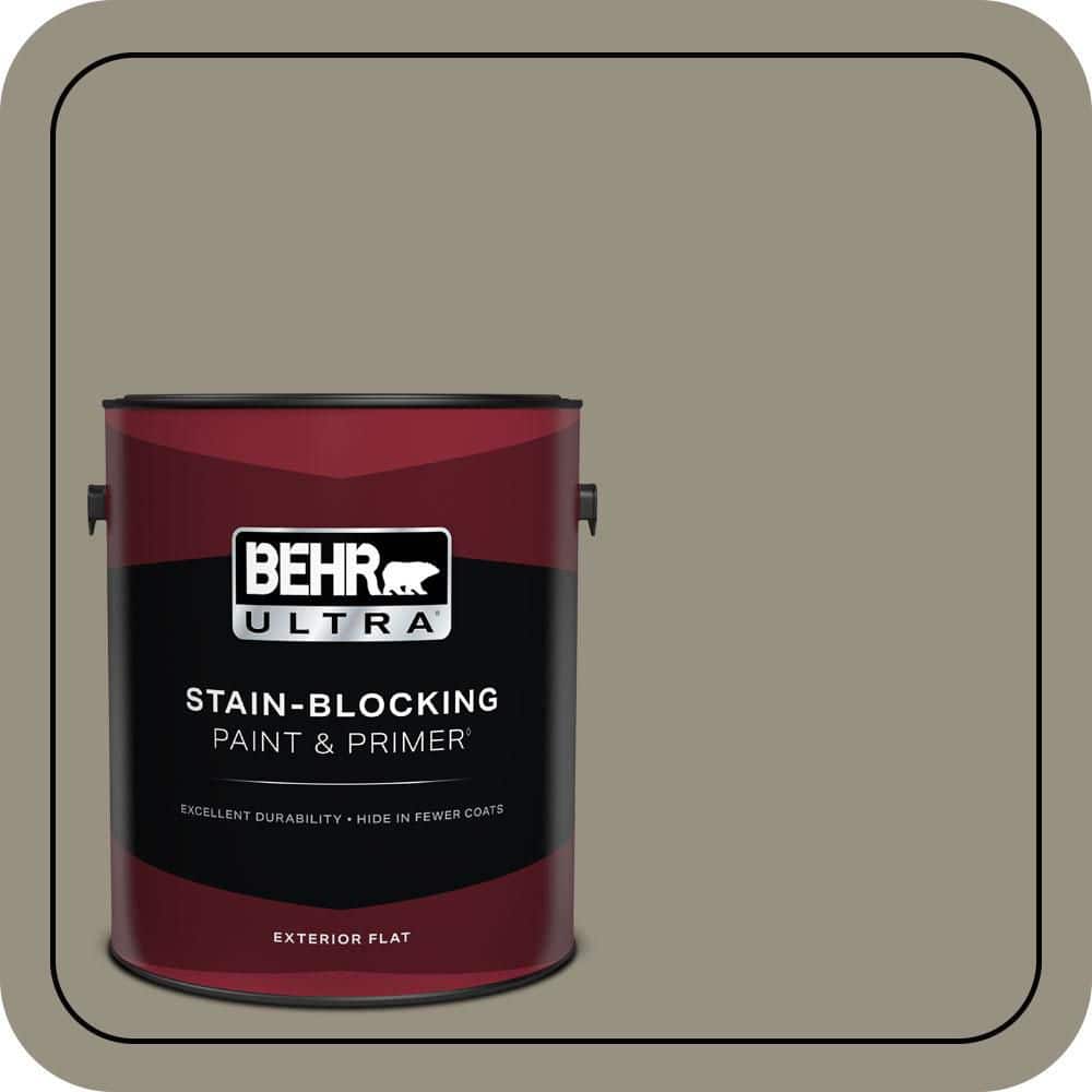 BEHR ULTRA 1 gal. #N320-5 Gray Squirrel Flat Exterior Paint & Primer