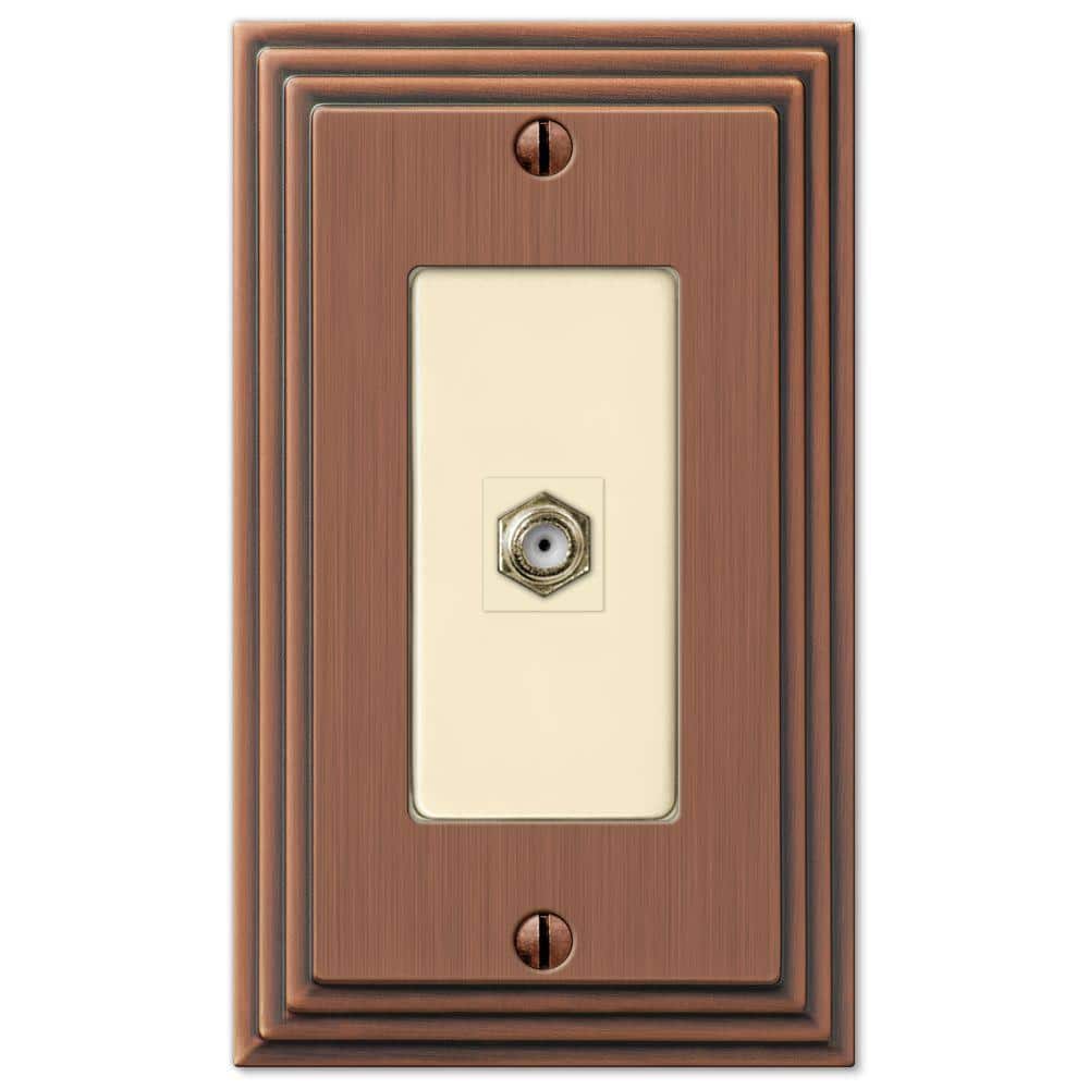 AMERELLE Tiered Gang Coax Metal Wall Plate