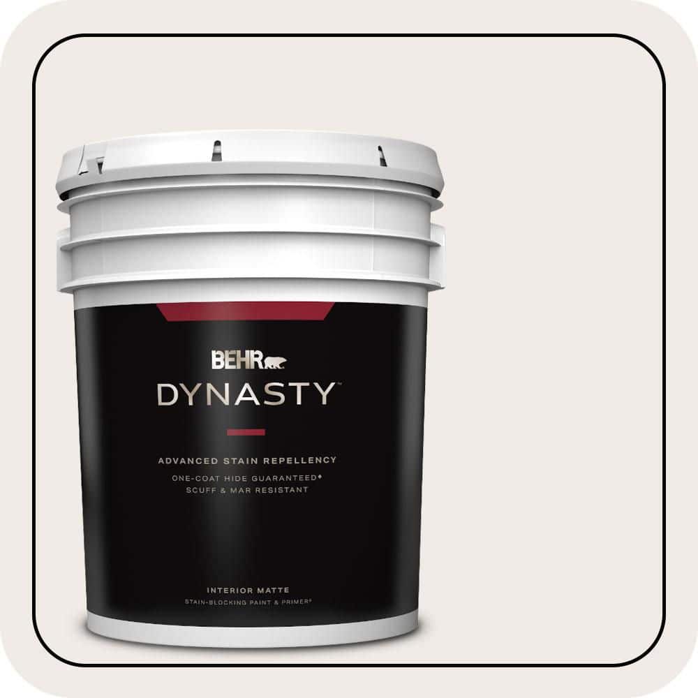 BEHR DYNASTY 5 gal. #700C-1 Pearl Drops Matte Interior Stain-Blocking Paint & Primer