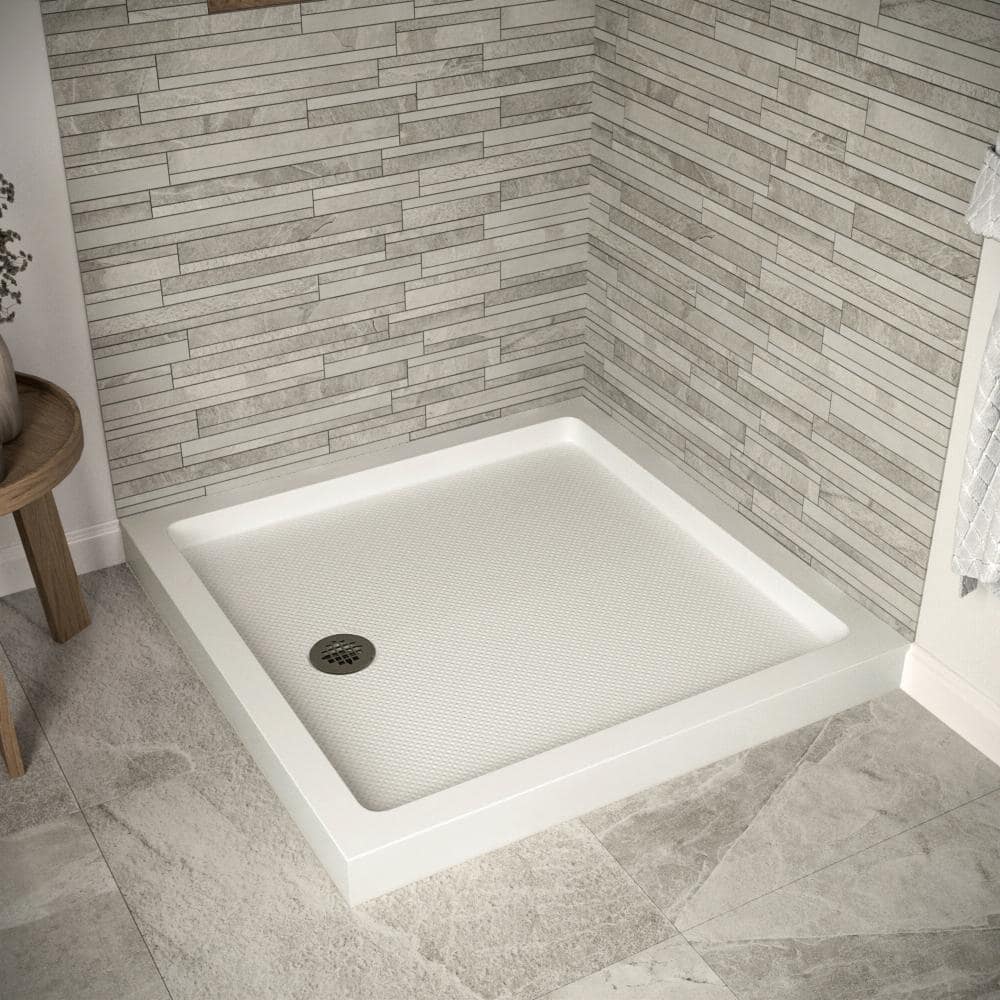 Streamline 36 in. L 36 in. W Corner Acrylic Shower Pan Base, with Hand Drain, Drain Included (3)