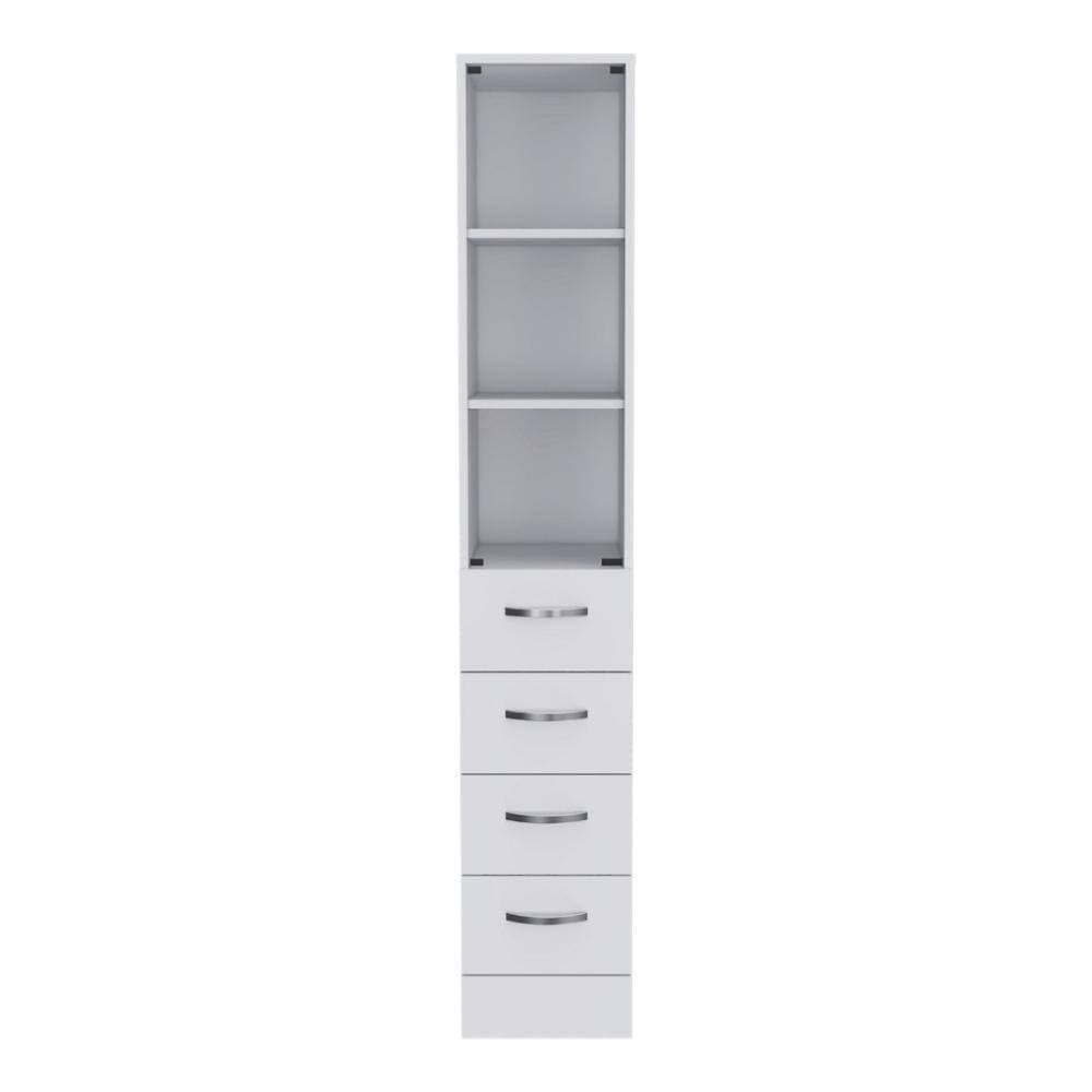 Unbranded 68.29 in. White Linen Cabinet Artic with Three Shelves, Single Door for Bathroom (2)