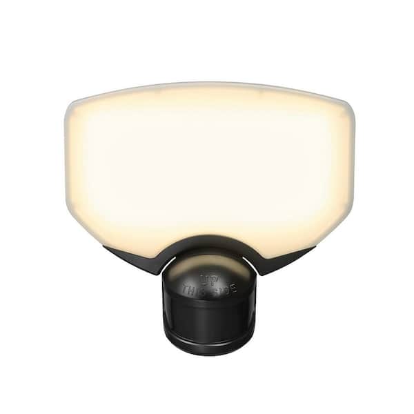 Defiant 65-Watt 7000 Lumen 240° Black Motion Sensing Integrated LED Super Bright Flood Light with 5CCT and Dual Brite