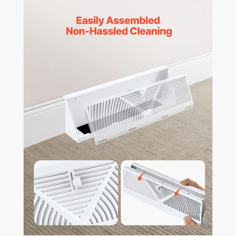 SKYSHALO 15 in. x 5 in. Floor Registers, 10-Pack Baseboard Registers, HVAC Heavy-Duty Iron Floor Vents, Rustproof Anti-Peeling (2)