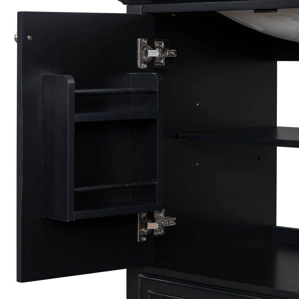 Timussi 29.5 in. Bath Vanity Cabinet without Top in Black Unassembled (3)