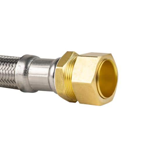 BrassCraft 3/4 in. FIP x 7/8 in. Compression x 24 in. Stainless Steel Braided Water Heater Connector (2)