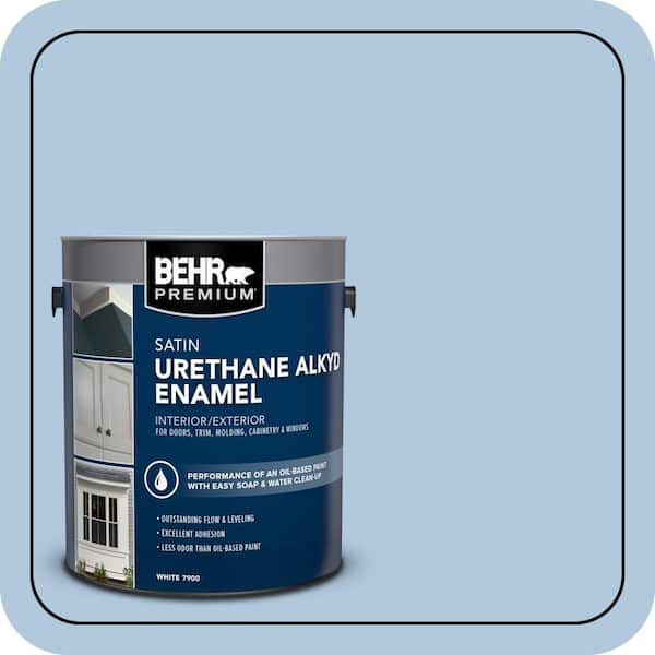 BEHR PREMIUM 1 gal. #M510-2 Life At Sea Urethane Alkyd Satin Enamel Interior/Exterior Paint (2)