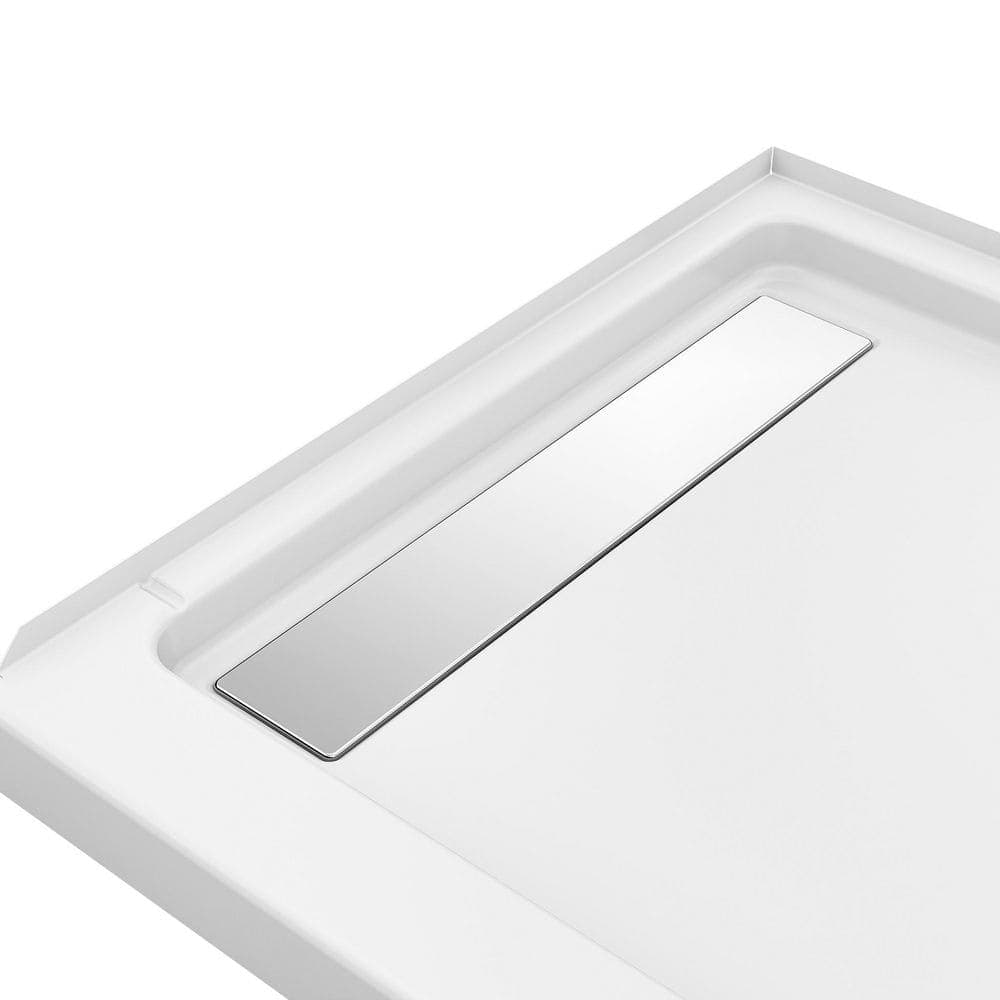 DreamLine Accessible Living 60 in. L x 32 in. W Alcove Shower Pan Base with Left Drain in White (3)