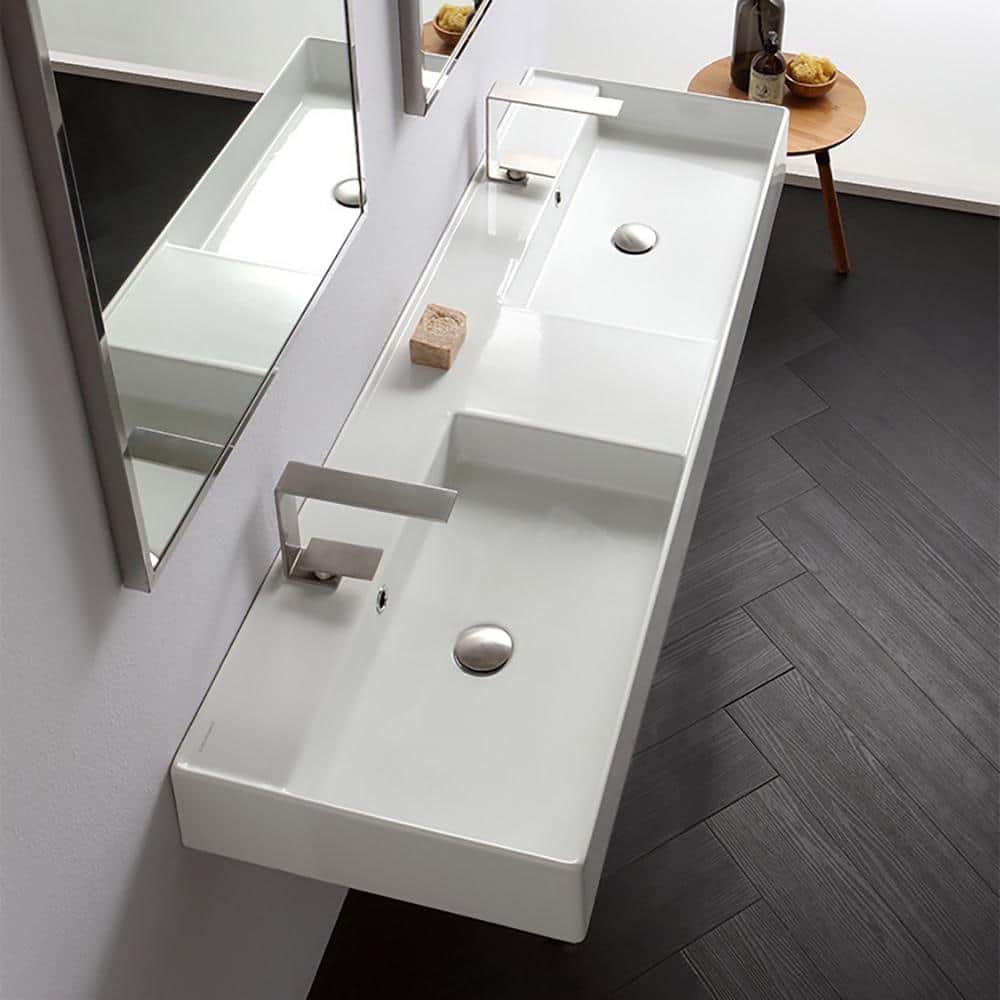 Nameeks Teorema 2 Wall Mounted Sink in White (3)