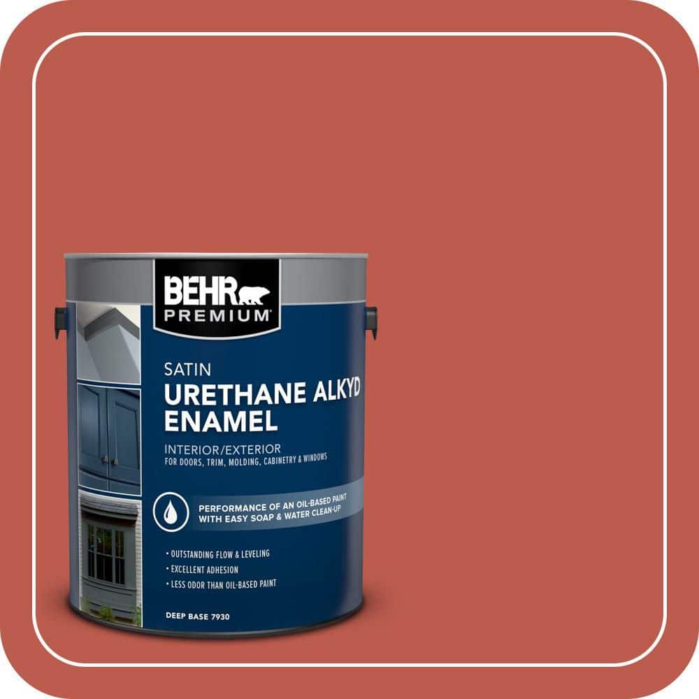 BEHR PREMIUM 1 gal. #M170-7 Tandoori Urethane Alkyd Satin Enamel Interior/Exterior Paint (1)