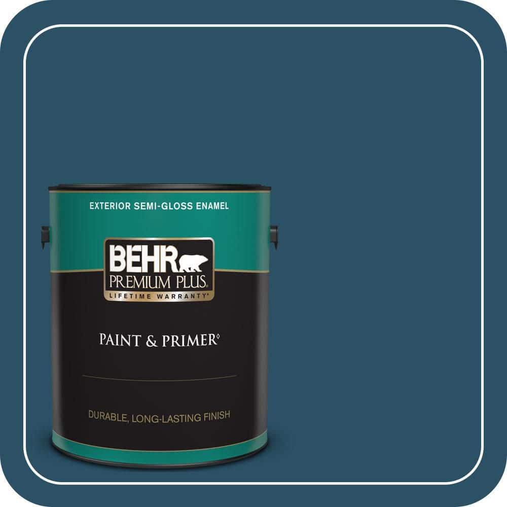 BEHR PREMIUM PLUS 1 gal. #560D-7 Planetarium Semi-Gloss Enamel Exterior Paint & Primer