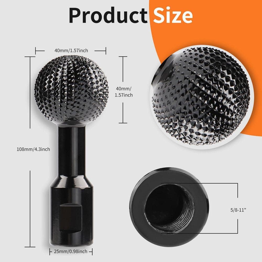 LAIFUCAM Sphere Rotary Burr Angle Grinder Attachment for Rapid Wood Carving, Heavy-Duty Steel Grinding Head, Fits 5/8-11 Thread (2)