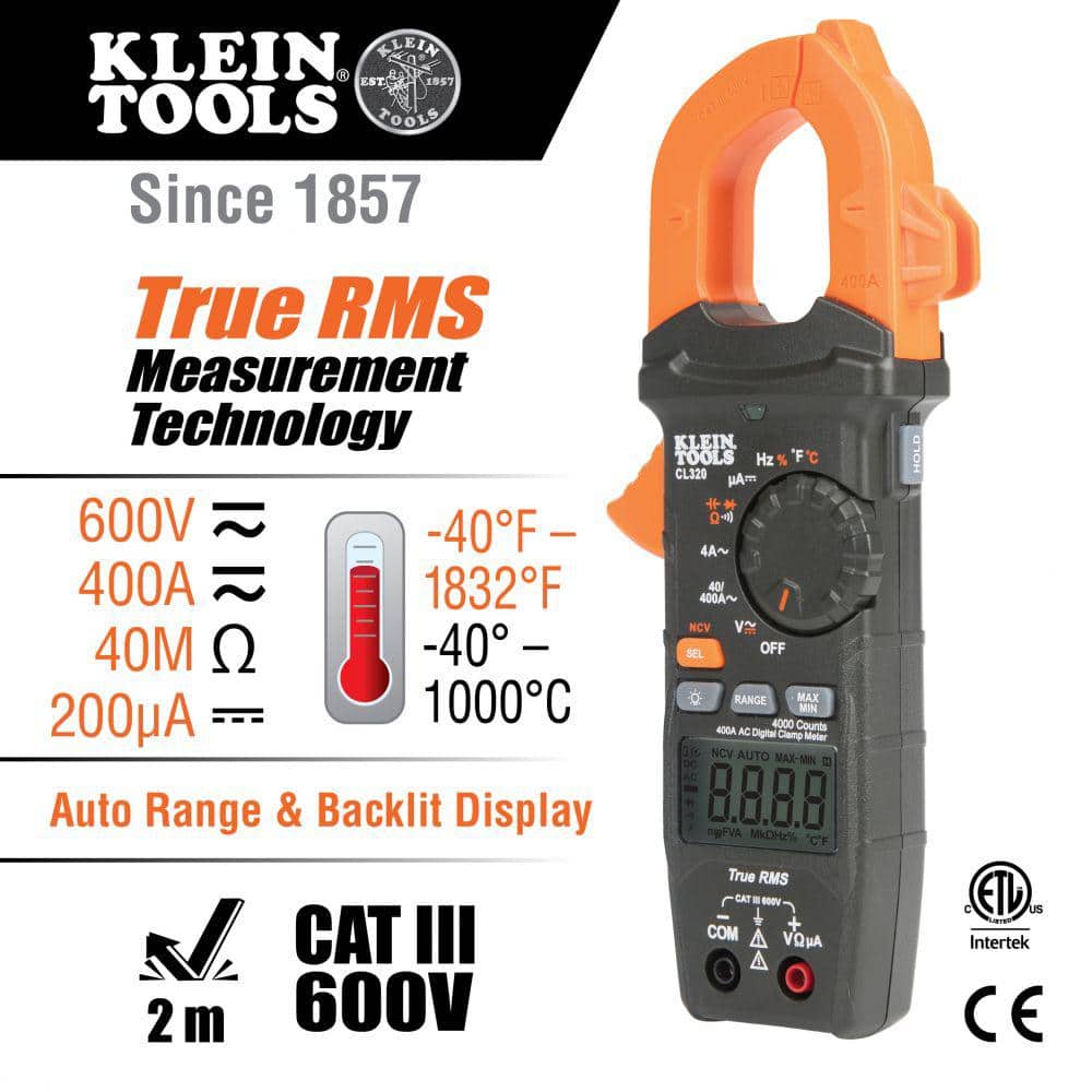 Klein Tools HVAC Clamp Meter Electrical Tester Set (2)