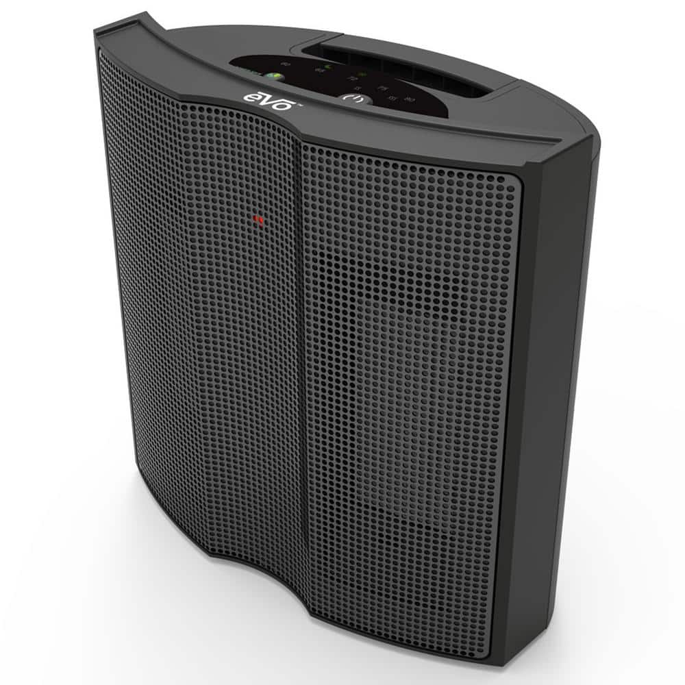Evo 1500W 10 in. Twin Ceramic Electric Fan Heater with 5 Heat Settings, Cutoff Switch and Auto Overheat Shut-Off in Black