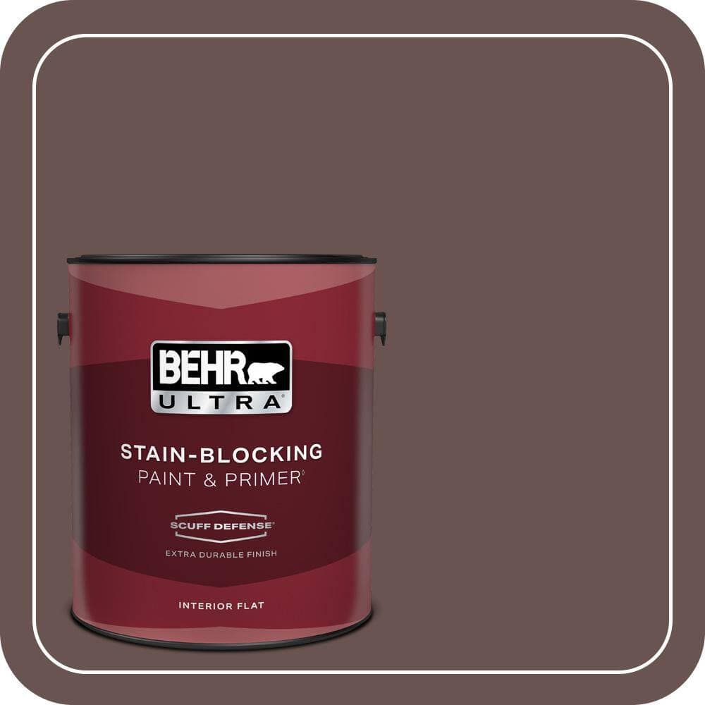 BEHR ULTRA 1 gal. #MQ1-42 Briar Wood Extra Durable Flat Interior Paint & Primer (1)
