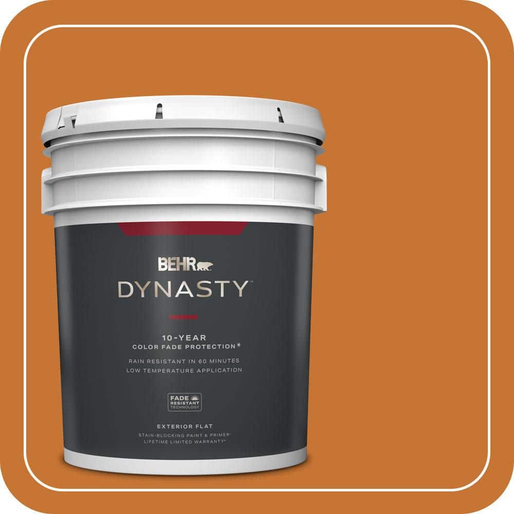 BEHR DYNASTY 5 gal. #S-H-270 October Flat Exterior Stain-Blocking Paint & Primer