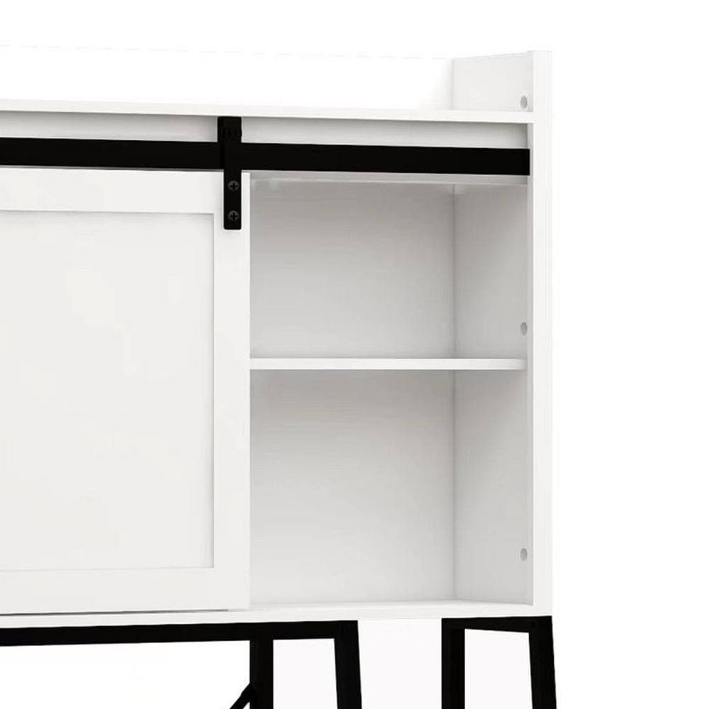 Amucolo 32.48 in. W x 64.56 in. H x 11.81 in. D White Over The Toilet Storage with Adjustable Shelf (3)