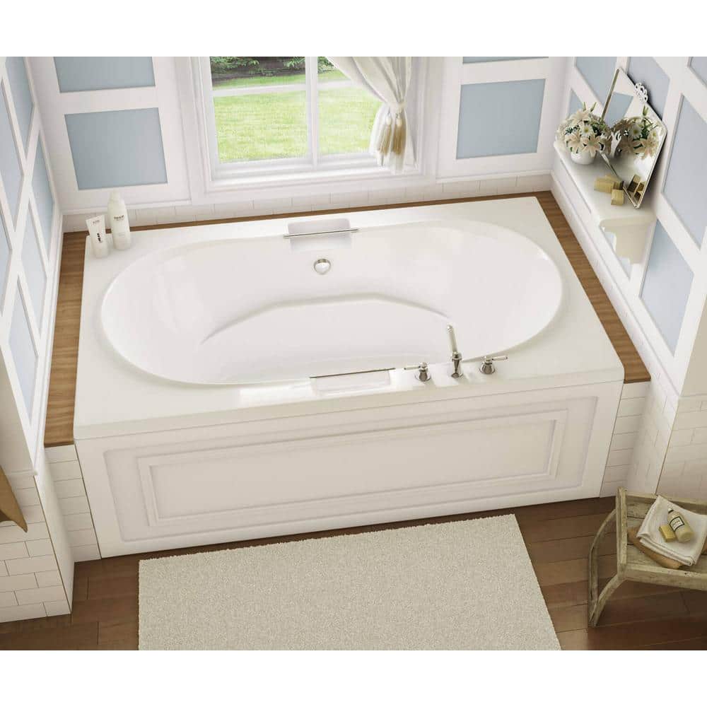 MAAX Antigua 72 in. Acrylic Center Drain Oval Drop-in Soaking Bathtub in White