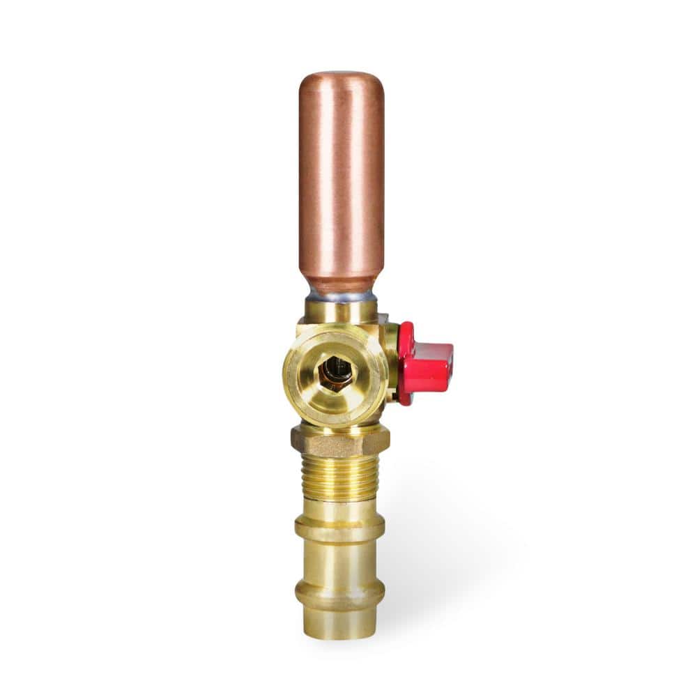 PLUMBFLEX 1/2 in. Press x 3/4 in. MHT Brass Washing Machine Replacement Valve with Hammer Arrestor Red- for Hot Water Supply (3)