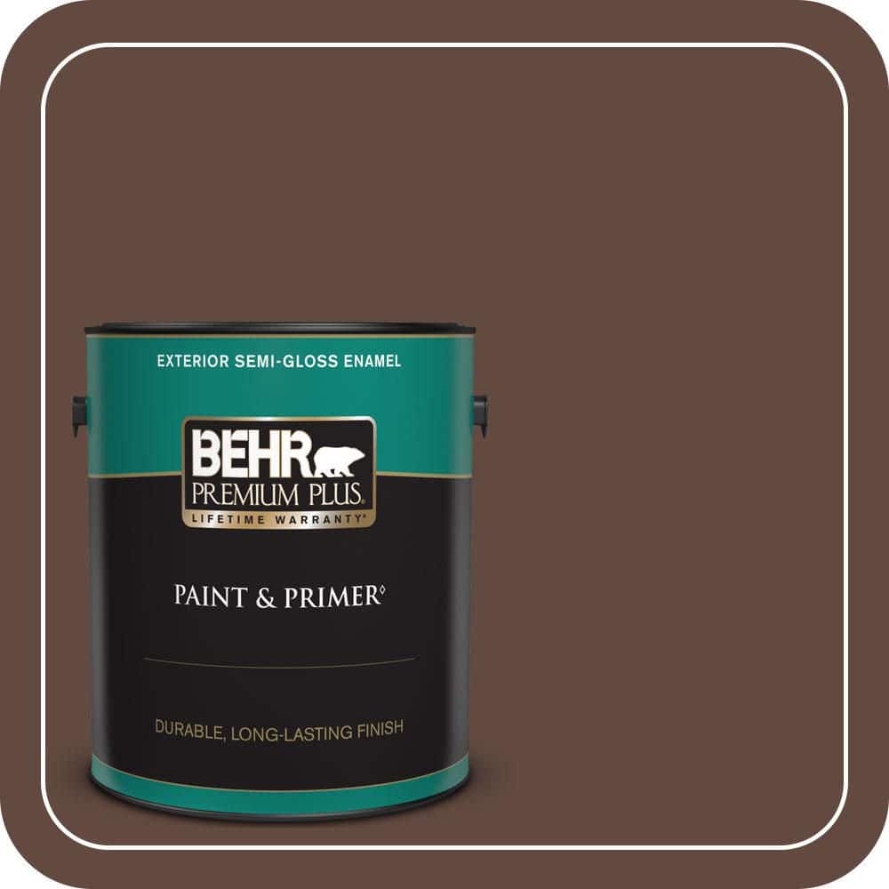 BEHR PREMIUM PLUS 1 gal. #S-G-770 Wild Horse Semi-Gloss Enamel Exterior Paint & Primer