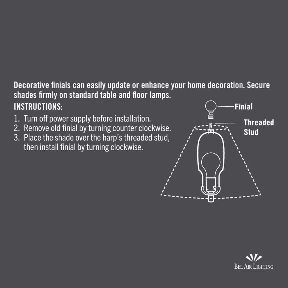 Bel Air Lighting 1.5 in. Oil Rubbed Bronze Knob Shaped Lamp Finial (3)