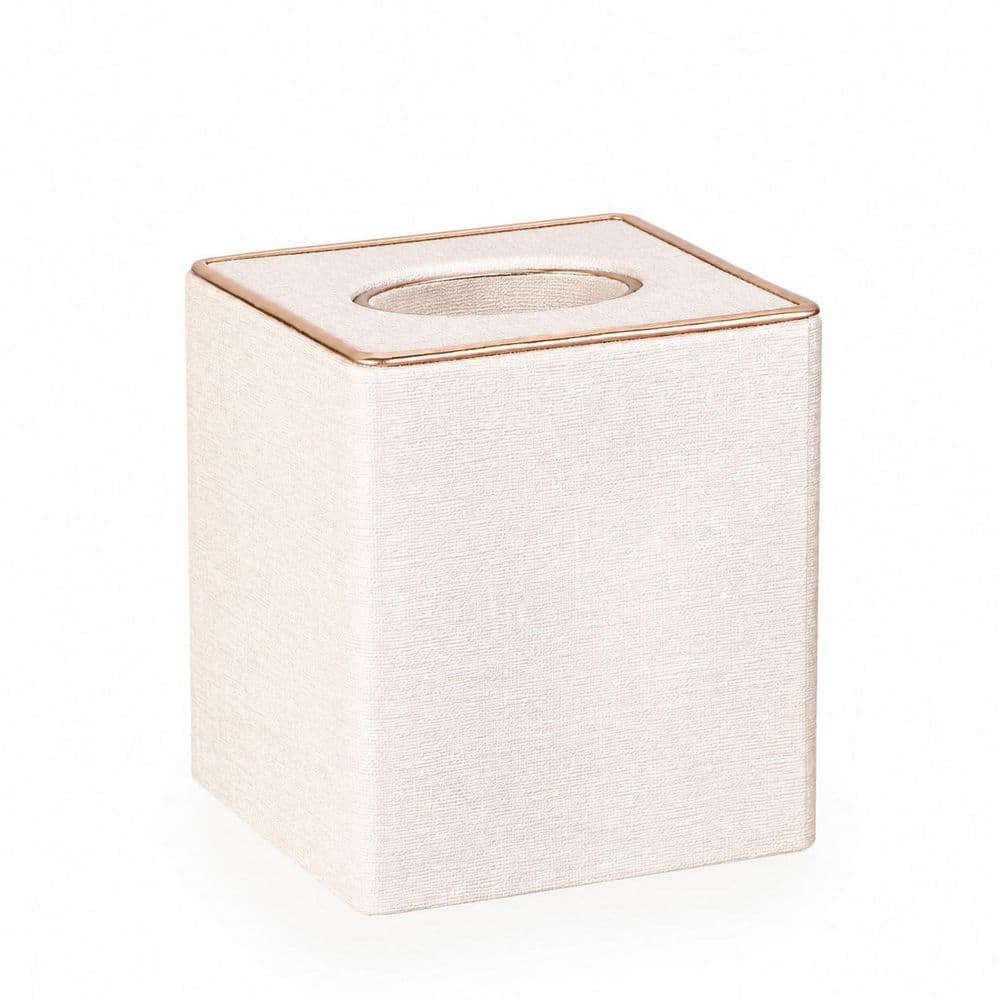 KHKFY Square Beige Linen Tissue Box Cover with Magnetic Bottom Closure for Vanity Dresser Countertop Office (1)