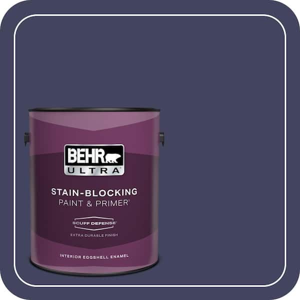 BEHR ULTRA 1 gal. #PMD-92 Darkest Navy Extra Durable Eggshell Enamel Interior Paint & Primer (2)