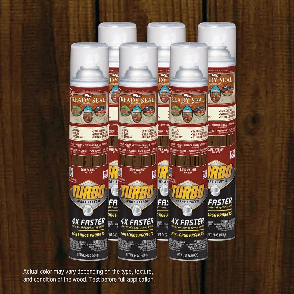 Ready Seal 24 oz. Turbo Dark Walnut Exterior Wood Stain and Sealer Spray (Case of 6)